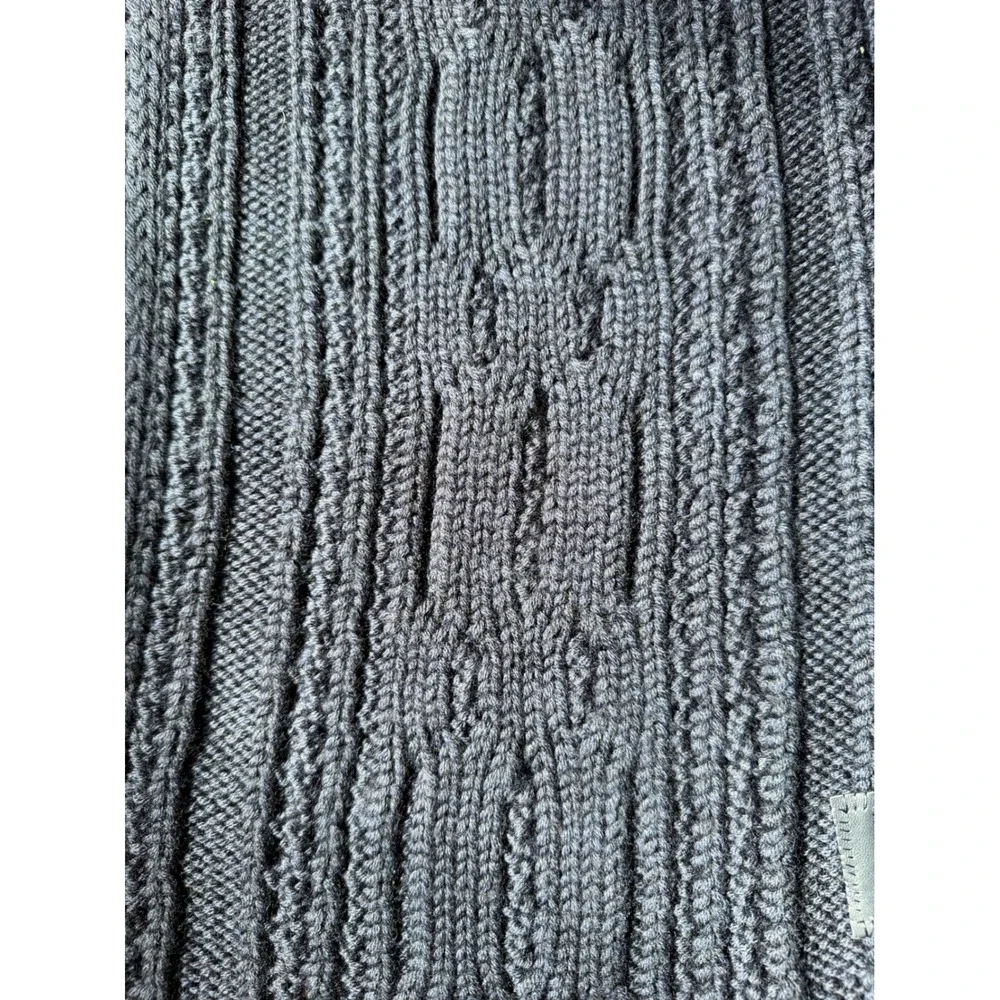 Aquatalia Scarf‎ Wool Cable Knit Navy